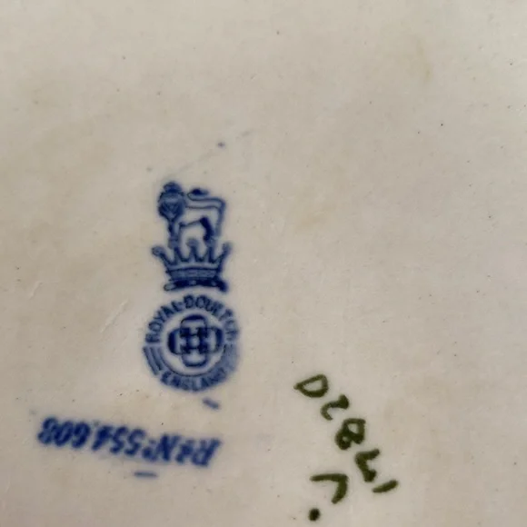 VHTF Antique Royal Doulton Flo Bleue Porridge Bowl With Boy & Girl - Picture 5 of 8